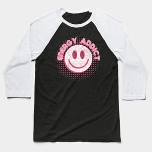 Energy Addict Smiley in Pink Baseball T-Shirt